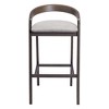 HomeRoots Set of Two 31" Gray and Espresso Fabric and Solid Wood Low Back Bar Height Bar Chairs - 4 of 4