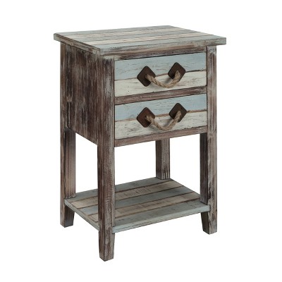 Islander 2 Drawer Accent Table Brown - Treasure Trove Accents