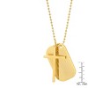 Steeltime Men's stainless steel cross and Our Father prayer dog tag pendants on ball chain. Color Options: Silver, Gold, Black - 3 of 4