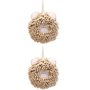 REGALWOVEN Cute Soft Absorbent Quick Drying Chenille Hanging Hand Towel 2 Pcs - 1 of 4