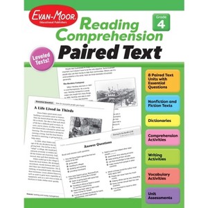Reading Comprehension: Paired Text, Grade 4 Teacher Resource - (Reading Comprehension: Reading Paired Text) by  Evan-Moor Educational Publishers - 1 of 1