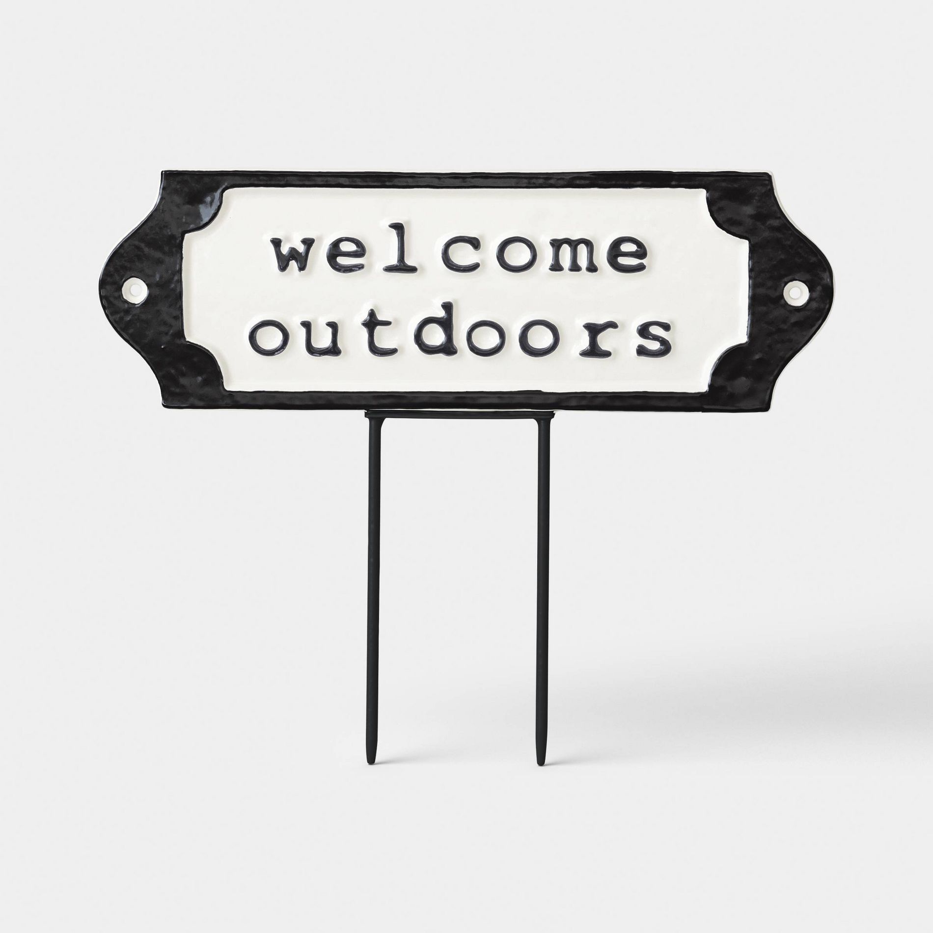 Metal "Welcome Outdoors" Garden Sign - Threshold™