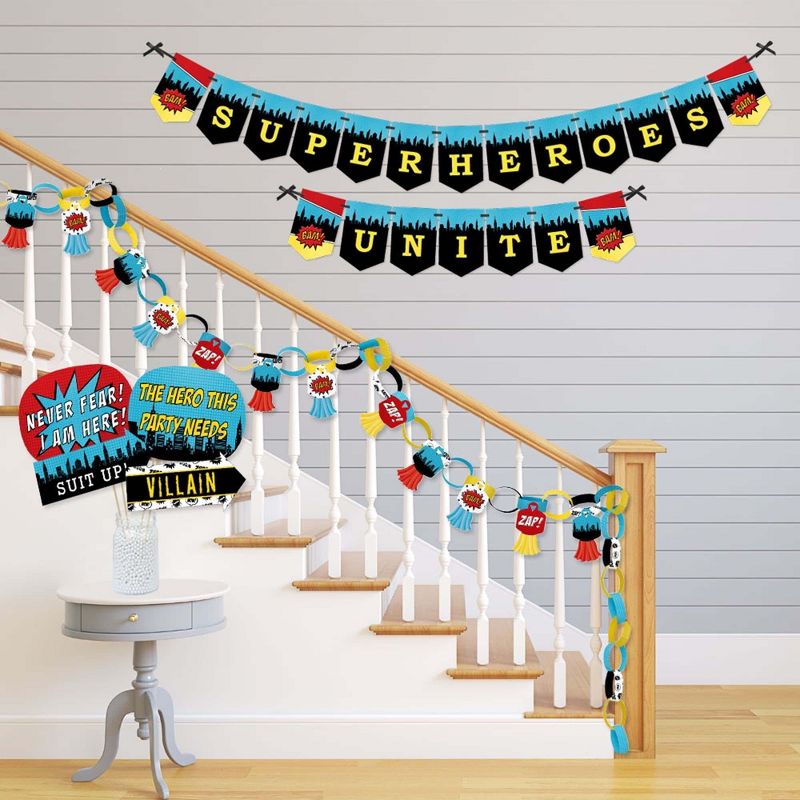 Big Dot of Happiness Bam Superhero - Banner and Photo Booth Decorations - Baby Shower or Birthday Party Supplies Kit - Doterrific Bundle, 3 of 8