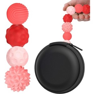 Portable Silicone Stress Balls 4-Pack, Sensory Fidget Toys for Calming, Ideal for Travel, Anxiety Relief - 1 of 4