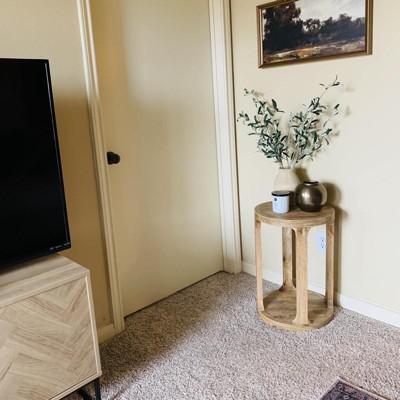 Castalia Round Accent Table Natural Wood - Threshold™ : Target