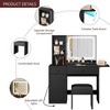 Vanity Desk with LED Lighted Mirror & Power Outlet, Makeup Vanity with Drawers & Cabinet & Chair - 4 of 4