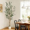 Olive Trees Artificial Indoor,Faux Olive Tree with Planter & Green Fake Moss, Artificial Plants with Natural Wood Trunk & Lifelike Fruits - 4 of 4