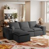 Kayamas 107'' Soft Corduroy Modular L-Shaped Sectional Sofa, 3-Seater Couch with Movable Ottoman for Living Room - 4 of 4