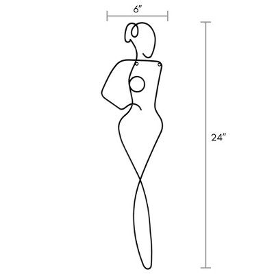 Woman Silhouette - Metal Line Art Wall Decor Sculpture