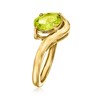 Ross-Simons 1.00 Carat Peridot Curved Ring in 18kt Gold Over Sterling - 3 of 4