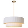 LamQee 3-Light Modern Drum Chandelier 2-Tier Semi-Flush Mount Pendant Light Fixtures with Fabric Lampshades - 2 of 4
