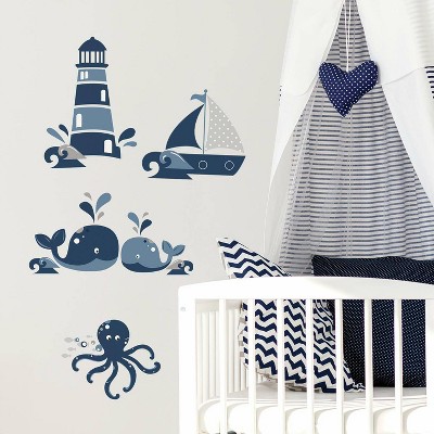 RoomMates Nautical Sea Friends Peel and Stick Wall Decal