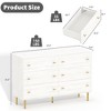 6 Drawers Dresser for Bedroom, 47.2 in Wide White Dresser Wood Rustic Chest of Drawers with Large Drawers & Bar Handles - 2 of 4