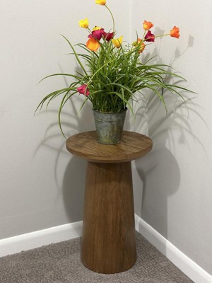 Wooden Round Pedestal Accent Drink Table - Hearth & Hand™ With Magnolia ...