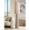 Possini Euro Design Elita Mid Century Modern Coastal 64 1/2" Tall Standing Floor Lamp Foot Switch Natural Hammered Pattern Living Room Bedroom House - 2 of 4