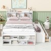 Streamdale Full Bed with Bookcase Headboard, Under bed Storage Drawers and Bed End Storage Case,White - 2 of 4