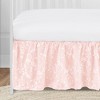 Sweet Jojo Designs Girl Baby Crib Bed Skirt Lace Collection Solid Blush Pink - 3 of 3