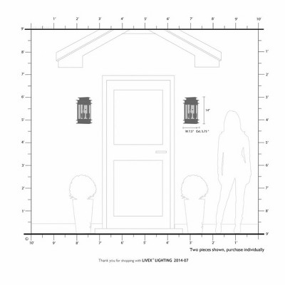 Princeton Classic Bronze Dual-Light Outdoor Wall Lantern with Clear Glass