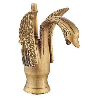 BWE Swan Single Hole Single-Handle Bathroom Faucet And Pop Up Drain and Overflow Cover