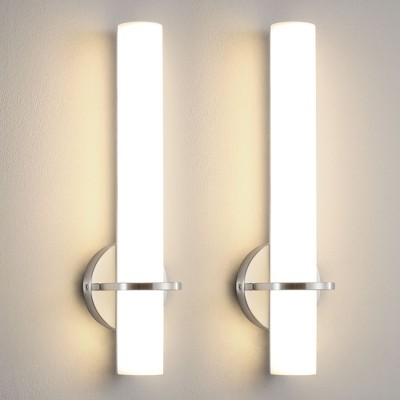 KAISITE Modern Gold Wall Sconces Set of Two Bathroom Sconce Dimmable LED Wall Sconce Light with Acrylic Lampshade