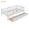 NicBex Twin/Full Size Daybed Wood Bed Frame with 2 Drawers and Fence Guardrails for Children,Boys,Girls - 3 of 4