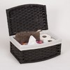 Woven Basket with Lid, Paper Rope Basket with Curved Front, Washable Poly-Cotton Liner, Black - 2 of 4