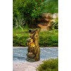 Okak Decorative 3-Tier Tree Trunk Water Fountain with Pump, Outdoor Fountain with 3 Broken Urns, Waterfall Fountain for Backyard, Garden, Brown - 4 of 4