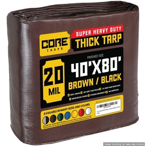 Core Tarps Heavy Duty 20 Mil Tarp Cover, UV Resistant, Rip Proof for Roof, Camping, Patio, Pool, Boat - 1 of 4