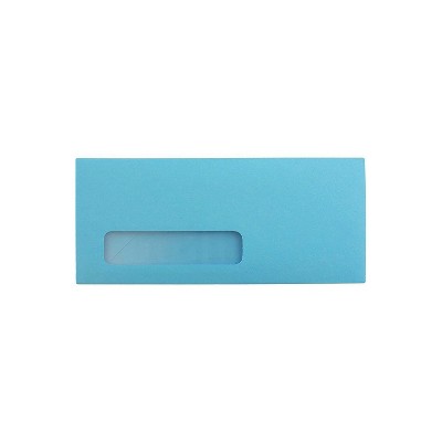 JAM Paper Clasp #10 Window Envelope 4 1/8" x 9 1/2" Blue 500/Pack (5156476H)