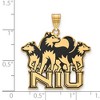 Black Bow Jewelry 14k Yellow Gold Plated Sterling Silver Northern Illinois Huskies NCAA Extra Large Pendant - 2 of 3