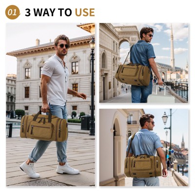 Unique Bargains Expandable Multi-Compartment Duffel Bag for 3-5 Day Trips Coffee — фото 2