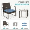 Aoodor 3 Pieces Outdoor Patio Wicker Furniture Set, Modern Rattan Chair Conversation Sets with Coffee Table for Balcony, Porch, Garden, Yard - 4 of 4