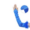 INSPIRE CHIC Women's Satin Hooked Finger Feather Fingerness Costplay Sleeves Gloves for Christmas Dance Party 1 Pair - 3 of 4