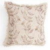 Anybear 18x18 Brown Linen Printed Fringed Cushion - 2 of 4