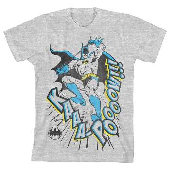Batman Kaaapoooow Landing Boy's Heather Grey T-shirt