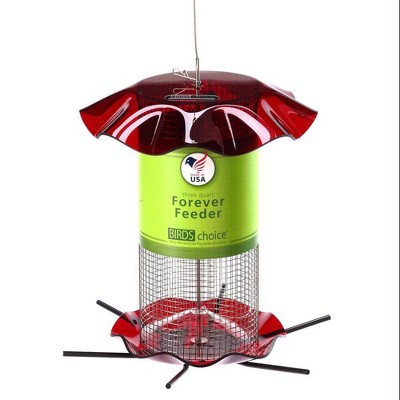 Birds Choice 3qt Forever Black Oil Sunflower Bird Feeder - Red