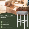 Tangkula 4 PCS Tufted Upholstered Bar Stools Chairs w/ Rubber Wood Legs Gray & White - 3 of 4