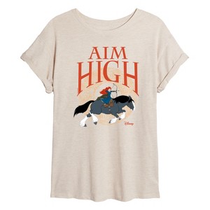 Women's - Disney - Merida Aim High Bow & Arrow Oversized Graphic T-Shirt - 1 of 4