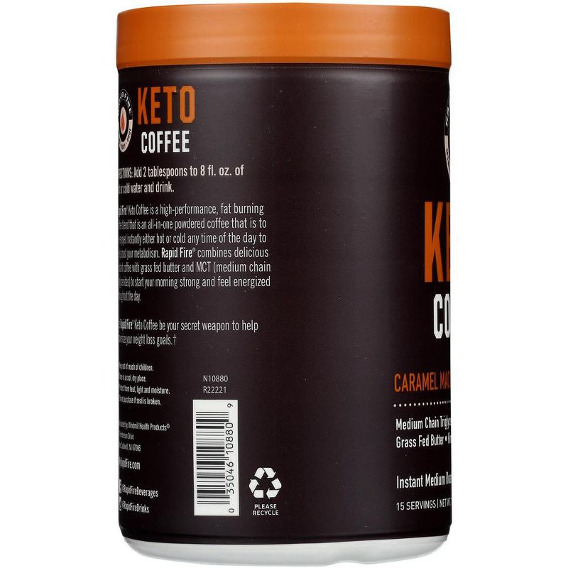 Rapid Fire Instant Coffee Keto Caramel Macchiato Flavor - 1 Canister/7.93 oz, 4 of 7