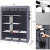 69" Assembled Cloth Wardrobe Non-Woven Fabric High-Leg Easy to Assemble Storage Closet Clothes Organizer Grey - 2 of 4