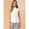 INSPIRE CHIC Women's Ruffled Curved Hem Business Office Vintage Sleeveless Blouse - 2 of 4