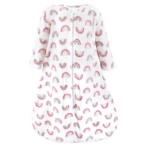 Hudson Baby Infant Girl Plush Sleeping Bag, Sack, Blanket, Long-Sleeve Modern Rainbow - 1 of 2