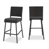 SKRAN 29" Outdoors PE Rattan Armless Barstools, Tall Bar Stool Set of 2, Height Bar Stools Counter for Patio, Garden, Outdoor, Dark Brown - 4 of 4