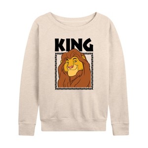 Women's - Disney - King Mufasa Lightweight French Terry Wide Neck Long Sleeve Shirt - 1 of 4