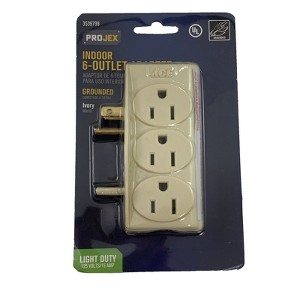Projex Grounded 6 outlets Adapter 1 pk, Ivory - 1 of 1