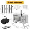Portable Hot Tent Stove with View Glass, Wood Burning Stainless Steel Camping Stove, Includes 5 Chimney Pipes for Outdoor Heating and Cooking - 2 of 4