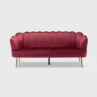 Reitz Modern Glam Velvet Channel Stitch 3 Seater Shell Sofa - Christopher Knight Home