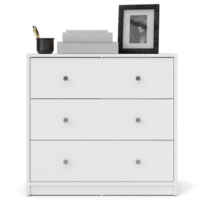 White Horizontal 3-Drawer Chest in Sustainable Engineered Wood