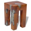VidaXL Stool Solid Teak Wood and Resin - 2 of 4