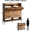 Shoe Storage Cabinet with 4 Flip Drawers, Hidden Wood Shoe Rack Storage - 2 of 4